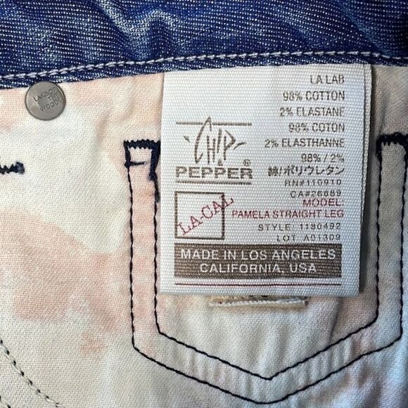 Chip & Pepper Pamela Straight Leg Jeans Blue Knee Rips Distressed Sz 30 - Picture 12 of 12